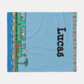 Maisy en Friends Ride on Green Train Fleece Deken (Voorkant (Horizontaal))