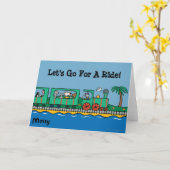 Maisy en Friends Ride on Green Train Kaart (Gele Bloem)