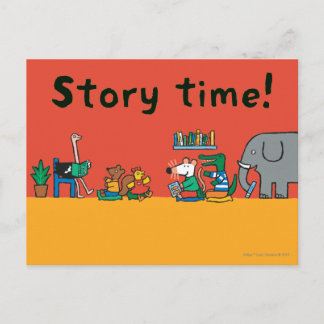 Maisy en vrienden lezen samen briefkaart