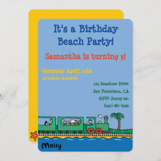 Maisy en vrienden Verjaardag Kaart (Voorkant / Achterkant)