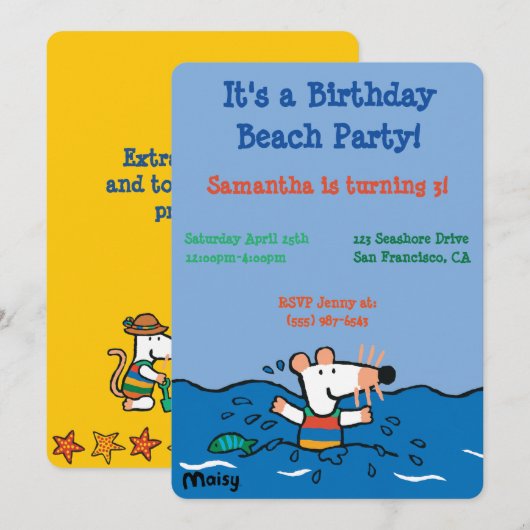 Maisy Goes zwemmen op zaterdag Kaart (Voorkant / Achterkant)