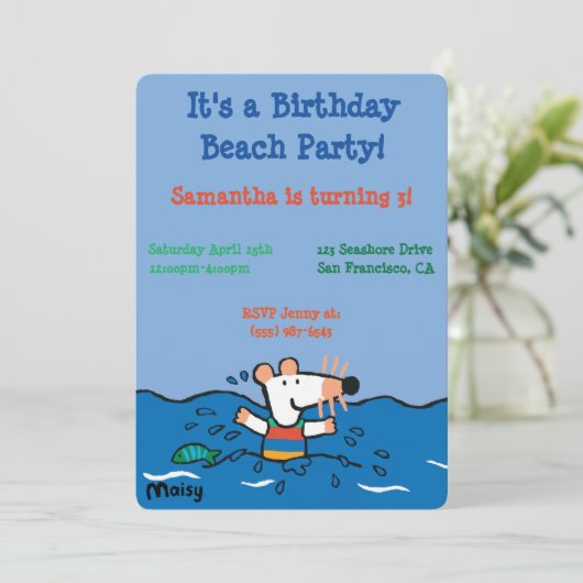 Maisy Goes zwemmen op zaterdag Kaart (Staand voorkant)