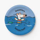 Maisy Goes zwemmen op zaterdag Papieren Bordje (Voorkant)