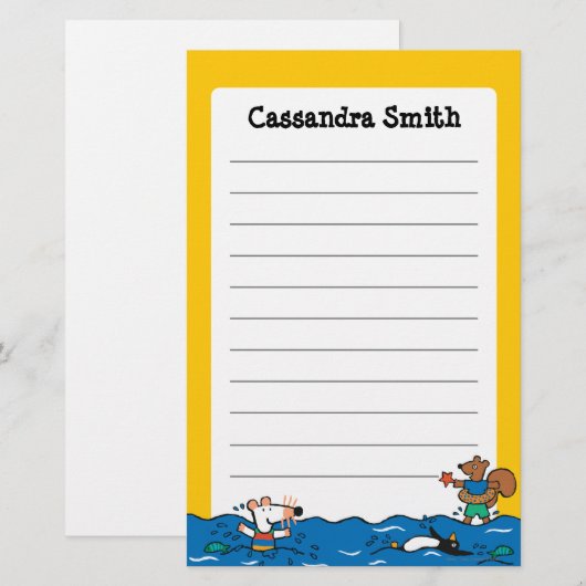 Maisy Goes zwemt in het strand Briefpapier (Voorkant / Achterkant)