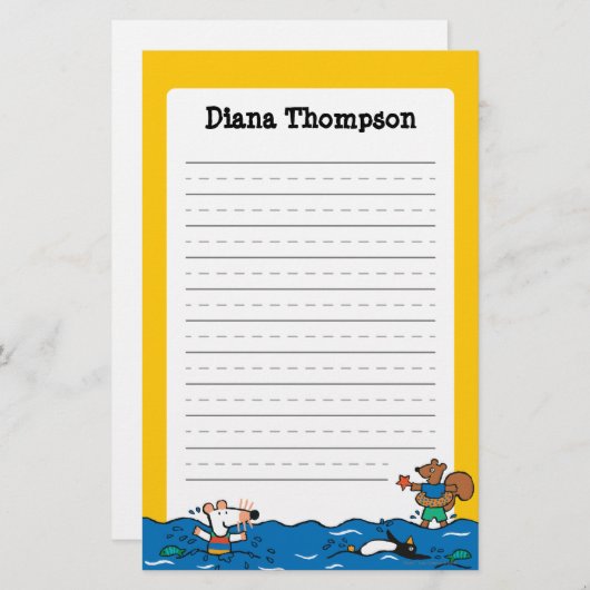 Maisy Goes zwemt in het strand Briefpapier (Voorkant / Achterkant)