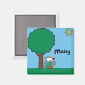 Maisy leest haar bibliotheekboek buiten magneet (Voorkant / Achterkant)