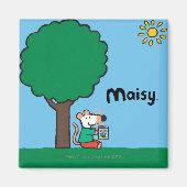 Maisy leest haar bibliotheekboek buiten magneet (Voorkant)