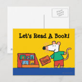 Maisy met bibliotheekboeken briefkaart (Voorkant / Achterkant)