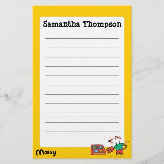 Maisy met bibliotheekboeken briefpapier (Voorkant)