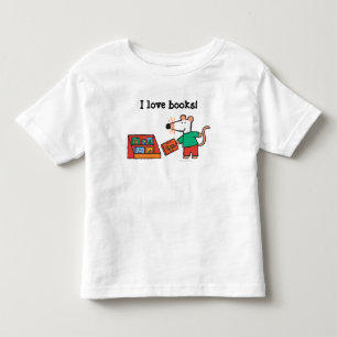 Maisy met bibliotheekboeken kinder shirts
