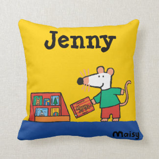 Maisy met bibliotheekboeken kussen