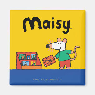 Maisy met bibliotheekboeken magneet