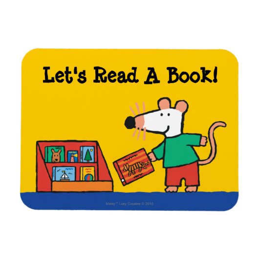 Maisy met bibliotheekboeken magneet (Horizontaal)