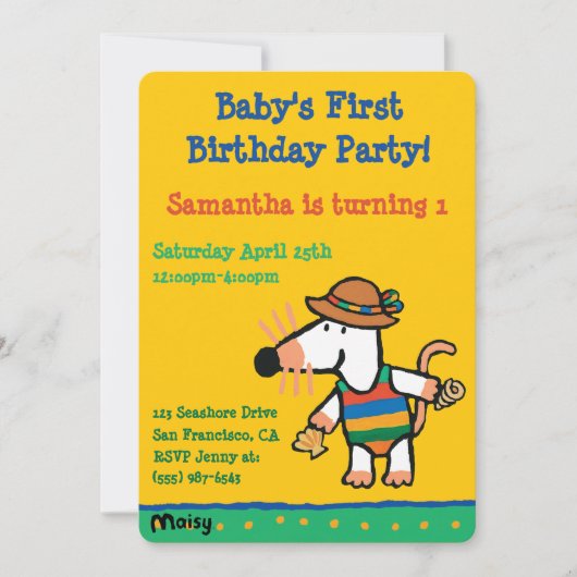 Maisy met schelpdieren op zaterdag kaart (Voorkant)