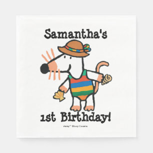 Maisy met schelpdieren op zaterdag servetten