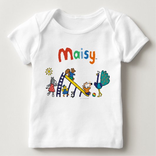 Maisy op de speelplaats met vrienden baby shirt (Voorkant)