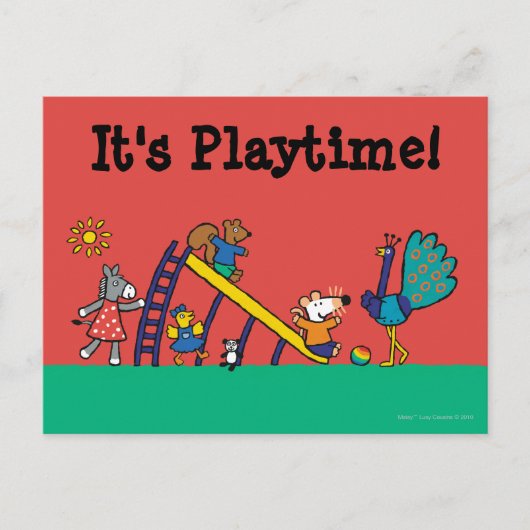 Maisy op de speelplaats met vrienden briefkaart (Voorkant)