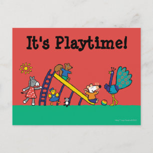 Maisy op de speelplaats met vrienden briefkaart