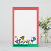 Maisy op de speelplaats met vrienden briefpapier (Staand voorkant)