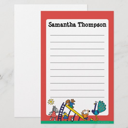 Maisy op de speelplaats met vrienden briefpapier (Voorkant / Achterkant)