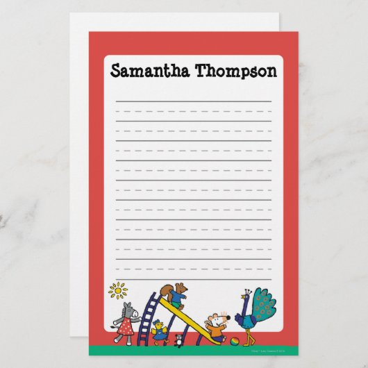 Maisy op de speelplaats met vrienden briefpapier (Voorkant / Achterkant)