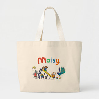 Maisy op de speelplaats met vrienden grote tote bag