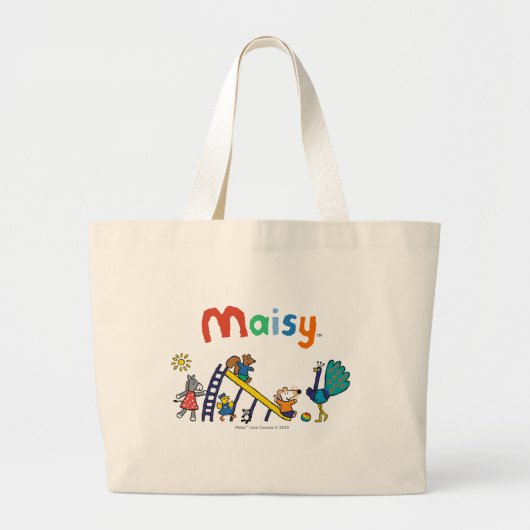 Maisy op de speelplaats met vrienden grote tote bag (Voorkant)