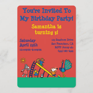 Maisy op de speelplaats met vrienden kaart