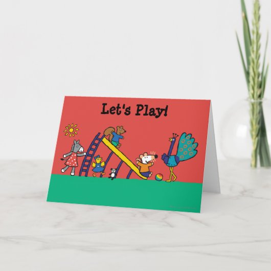 Maisy op de speelplaats met vrienden kaart (Voorkant)