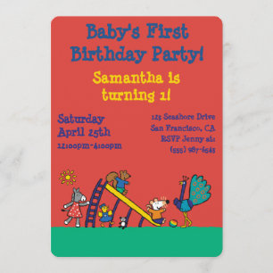 Maisy op de speelplaats met vrienden kaart