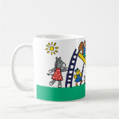 Maisy op de speelplaats met vrienden koffiemok (Links)