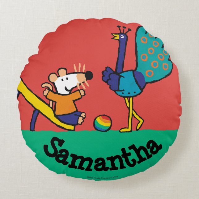 Maisy op de speelplaats met vrienden rond kussen (Voorkant)