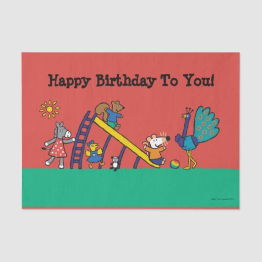 Maisy op de speelplaats met vrienden tissuepapier (Voorkant)