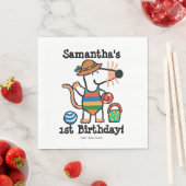 Maisy op het strand verjaardag servetten (Insitu)