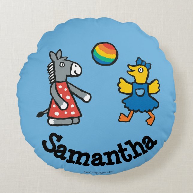 Maisy op Preschool met vrienden op de speelplaats Rond Kussen (Voorkant)