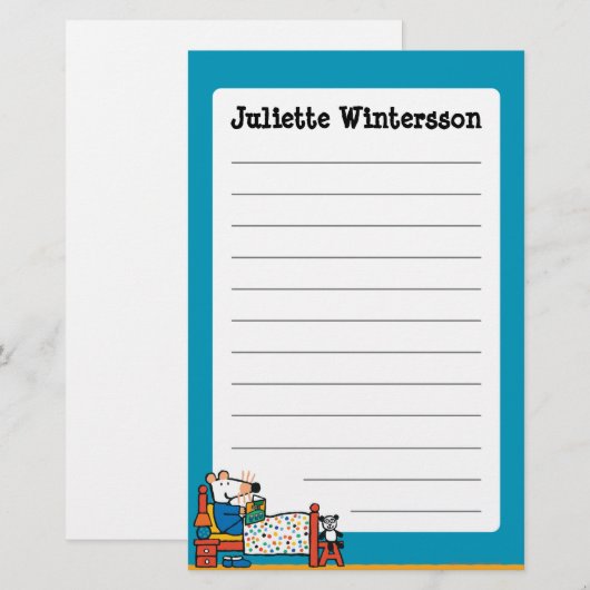 Maisy Ready voor Bed Blue Pajamas Briefpapier (Voorkant / Achterkant)