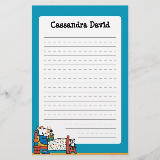 Maisy Ready voor Bed Blue Pajamas Briefpapier (Voorkant)