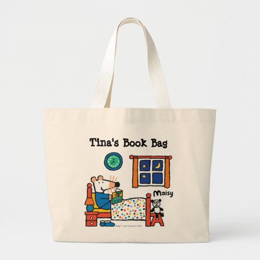 Maisy Ready voor Bed Blue Pajamas Grote Tote Bag (Voorkant)