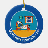 Maisy Ready voor Bed Blue Pajamas Keramisch Ornament (Voorkant)