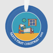 Maisy Ready voor Bed Blue Pajamas Ornament (voorkant)