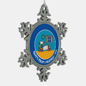 Maisy Ready voor Bed Blue Pajamas Tin Sneeuwvlok Ornament (Links)