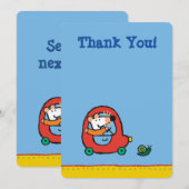 Maisy rijdt een rode auto bedankkaart (Voorkant / Achterkant)