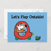 Maisy rijdt een rode auto briefkaart (Voorkant / Achterkant)