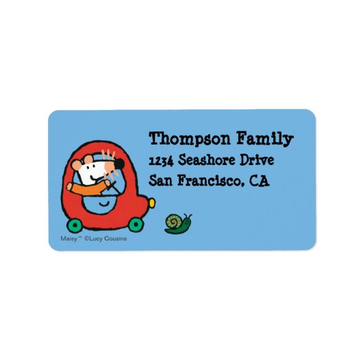 Maisy rijdt een rode auto etiket (Voorkant)