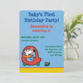 Maisy rijdt een rode auto kaart (Staand voorkant)