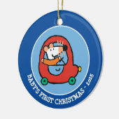 Maisy rijdt een rode auto keramisch ornament (Links)