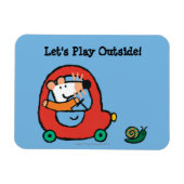 Maisy rijdt een rode auto magneet (Horizontaal)