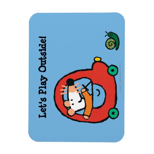 Maisy rijdt een rode auto magneet (Verticaal)