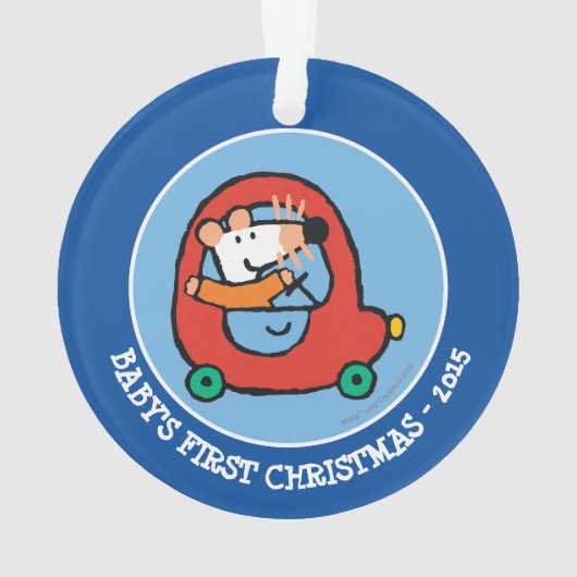 Maisy rijdt een rode auto ornament (achterkant)