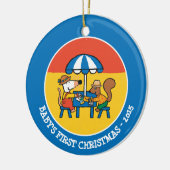 Maisy schrijft Briefkaarten onder Blue Umbrella Keramisch Ornament (Links)